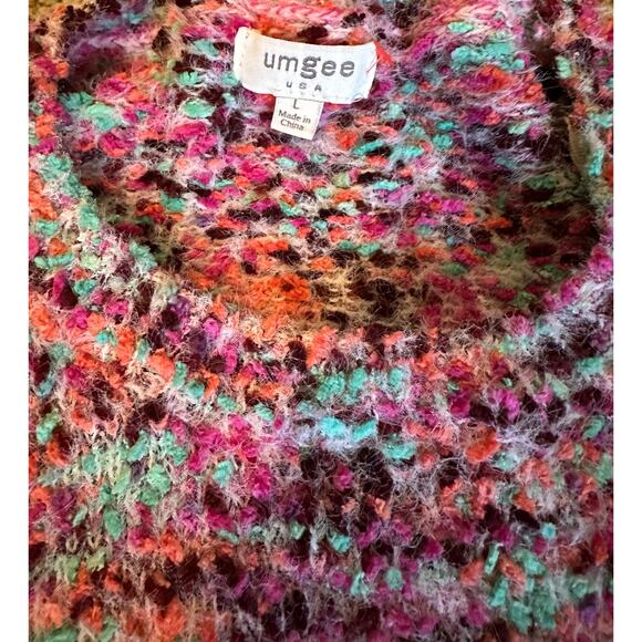 Umgee Multicolor Knit Sweater | Size L | Cozy Oversized FallFashion Y2KStyle - Picture 6 of 8
